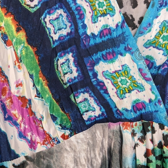 Elysee 26 Tunic/Dress Hi Low Multicolor Abstract Print Soft & Comfy Size XL - Picture 4 of 4